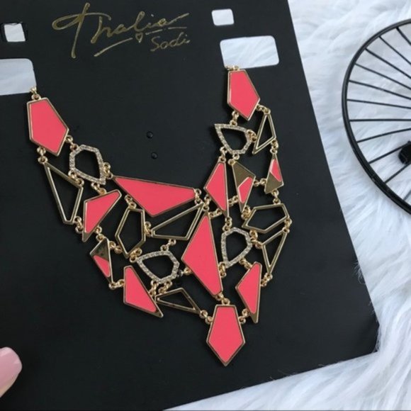 Thalia Sodi Gold Tone Geometric Print Statement - Picture 2 of 3